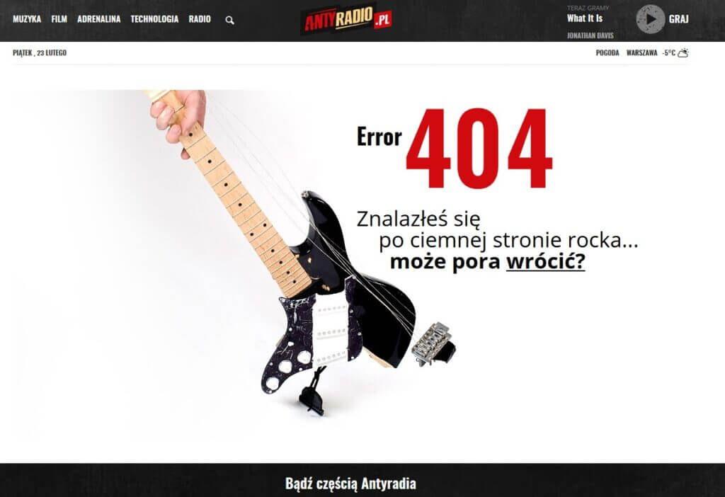 strona błędu 404 antyradio