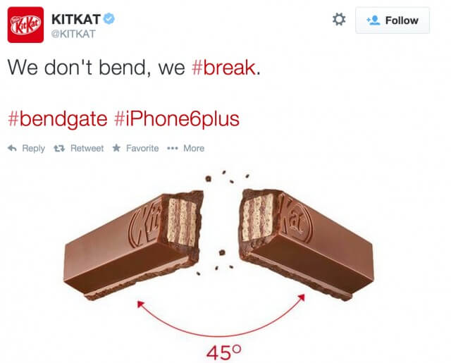 KitKat - zginający się iPhone. Marketing w czasie rzeczywistym. 